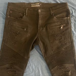 Skinny Distressed Black Biker Jeans